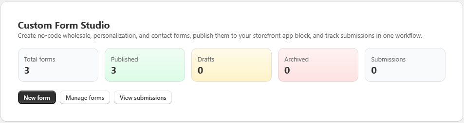 Custom Forms app preview