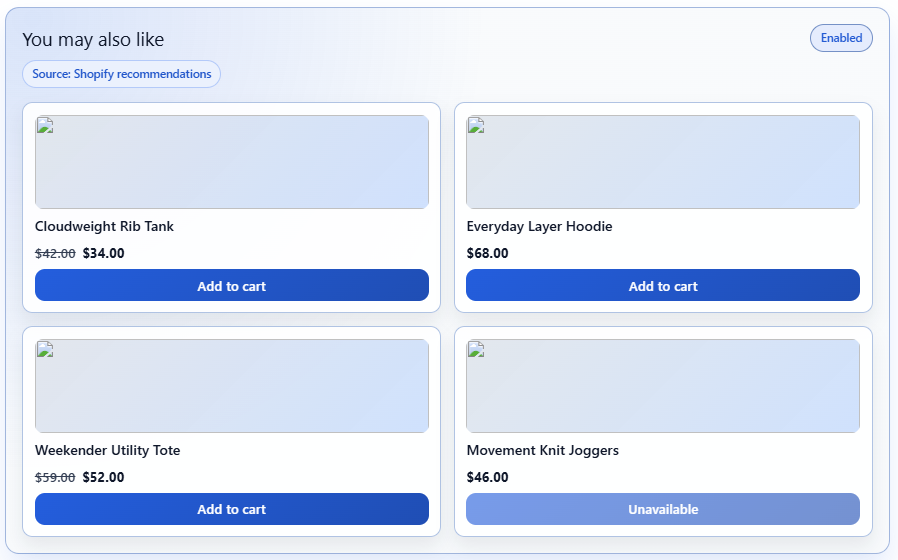 Upsells app preview