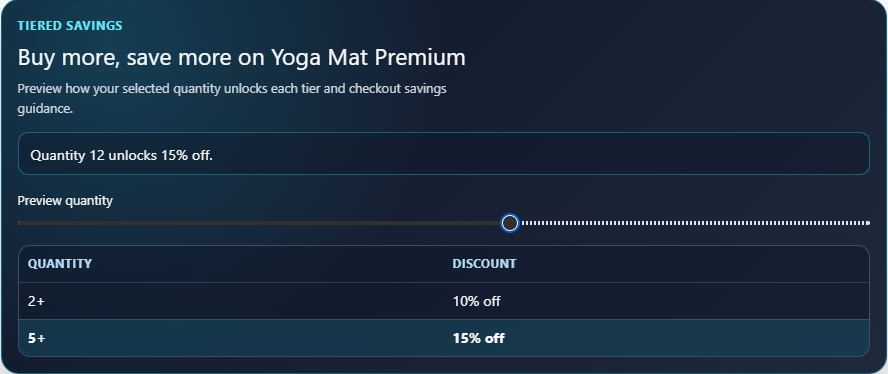 Volume Discounts app preview