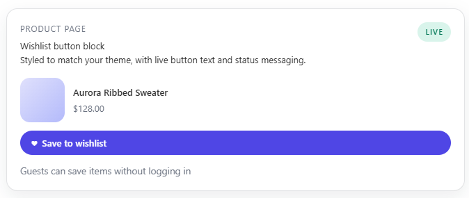 Wishlist app preview